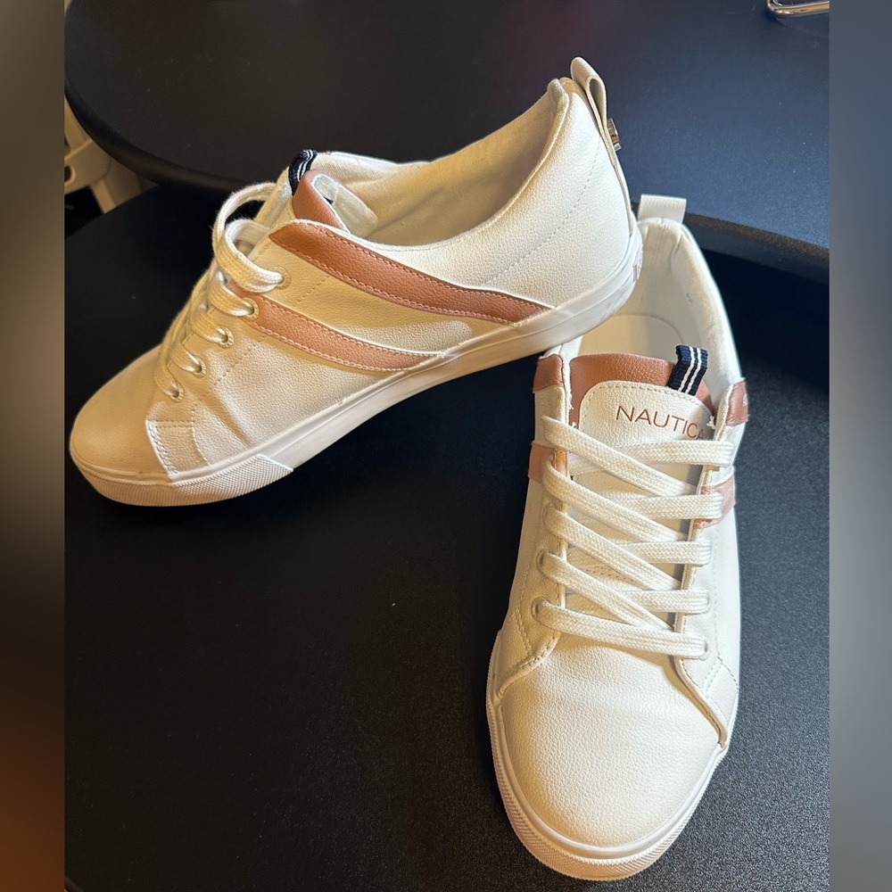 Nautica Women Lace-Up Fashion Sneaker Casual Shoes-Thana-Blush Size-10